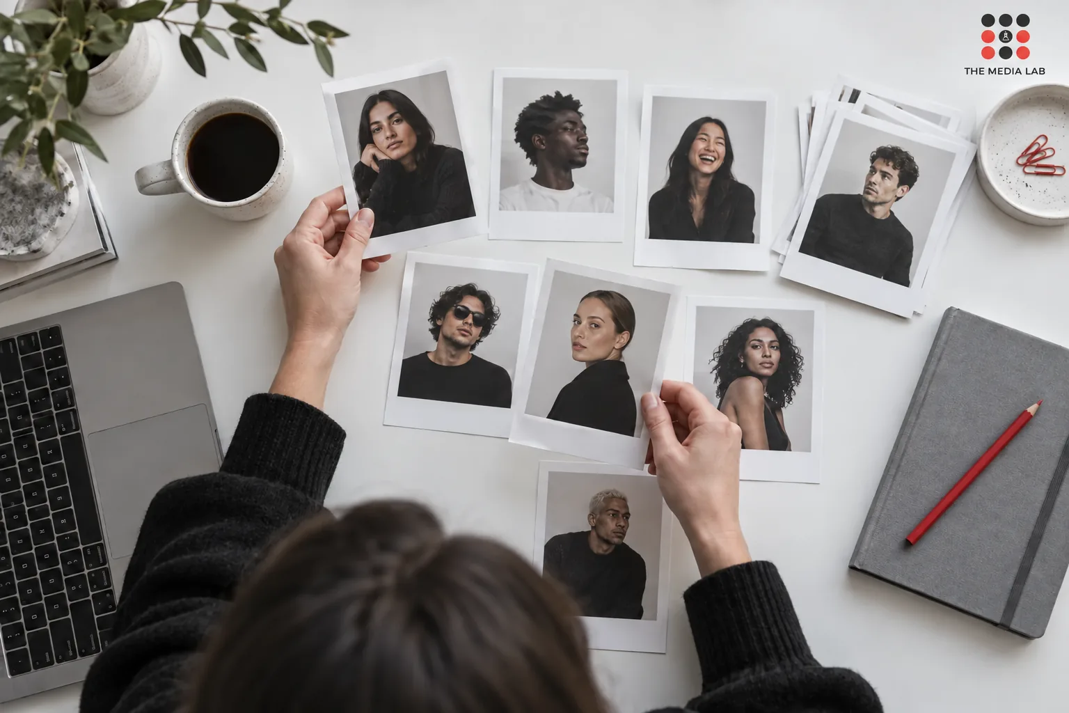 Creator portrait cards being shortlisted for an influencer campaign by The Media Lab — The Media Lab concept image.