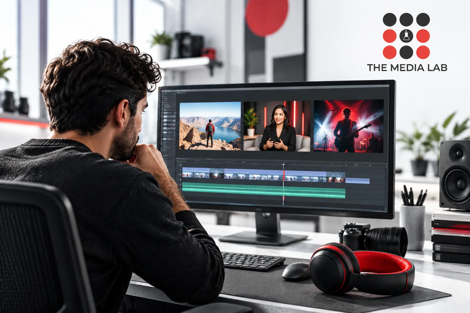 Video editor reviewing different formats, illustrated for The Media Lab’s guide to YouTube channels in the UAE